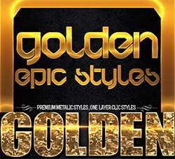 PS图层样式－10个黄金质感效果：Golden Epic Styles
